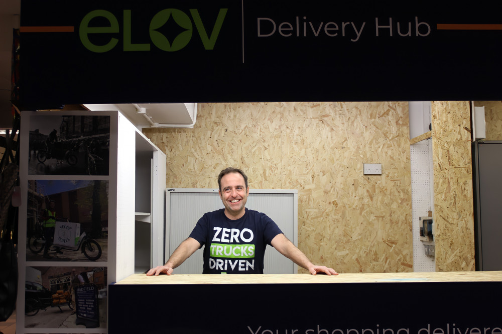 Russ Hope of Macclesfield parcel delivery company eLOV. (Image - Alexander Greensmith / Macclesfield Nub News)