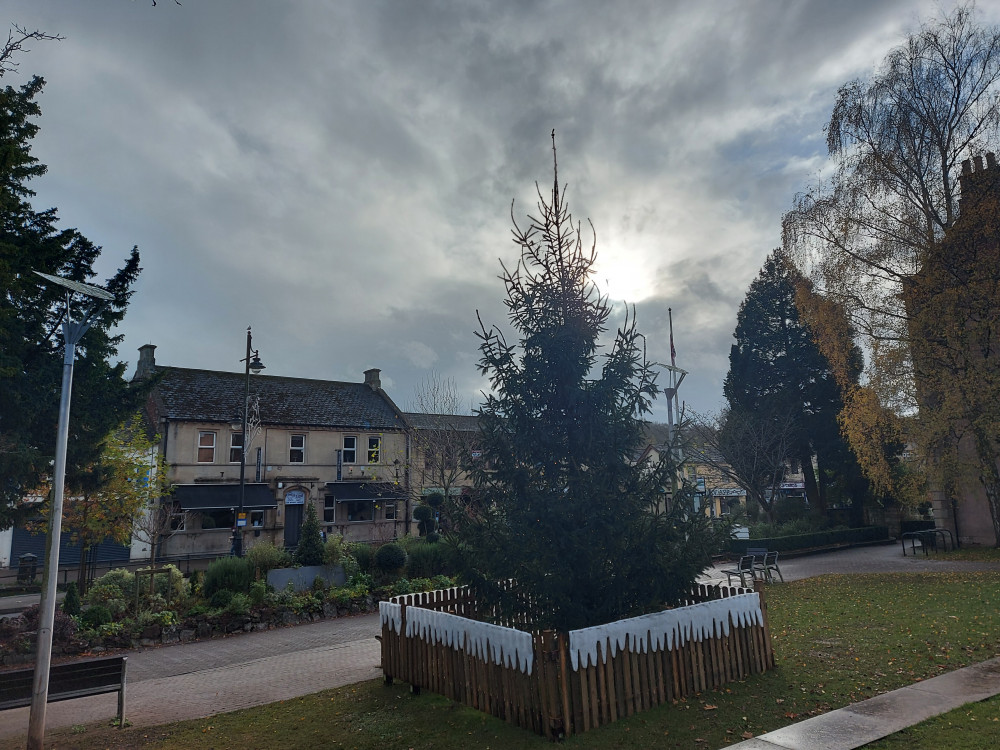 Last year's tree in the centre of Midsomer Norton Last year's tree in the centre of Midsomer Norton