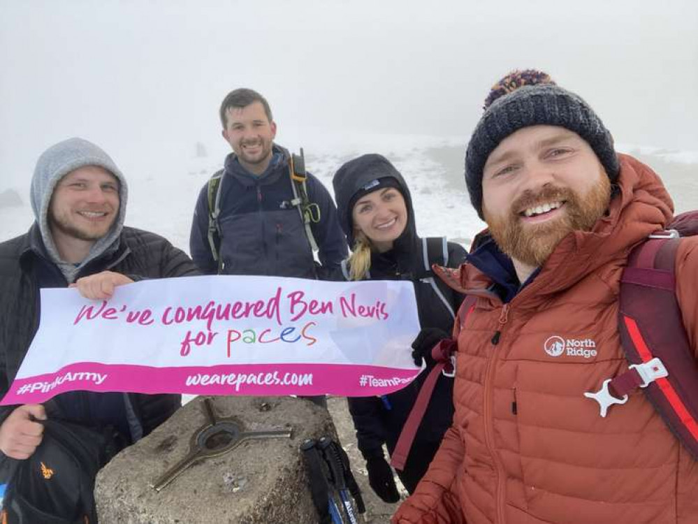 Dominic (right) was part of a team that climbed Ben Nevis earlier this year. Image credits: Dominic Ryles