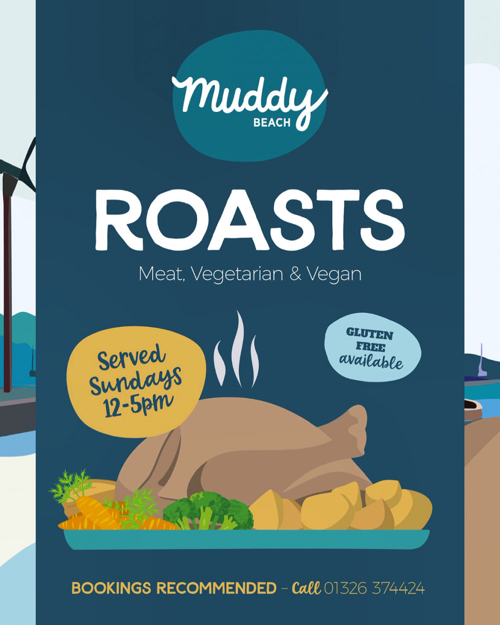 Sunday roasts at Muddy Beach Sunday roasts at Muddy Beach