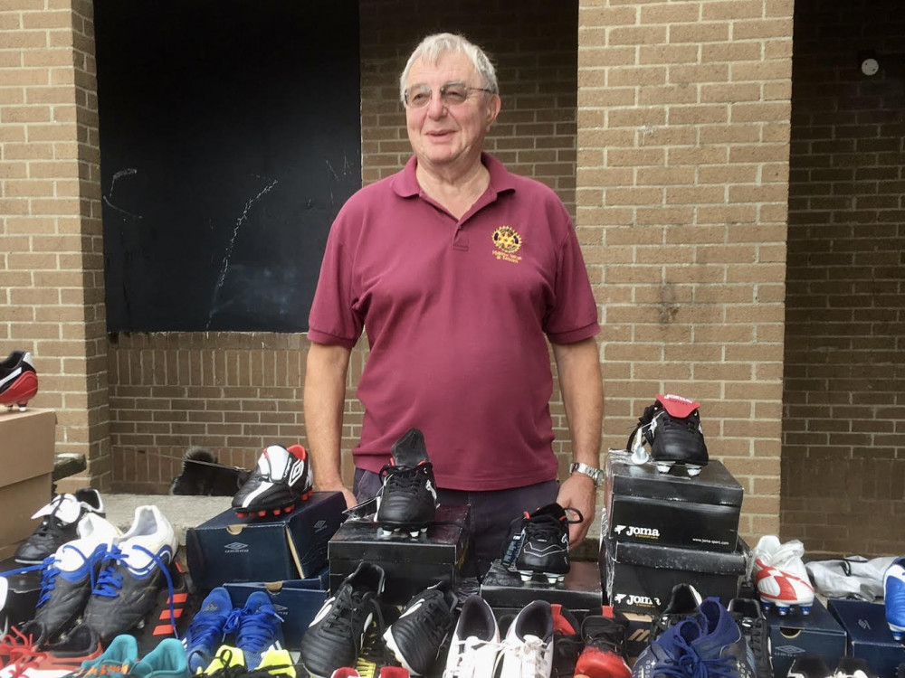 Pete Kuzemka of the Rotary Club helping run the stall. Pete Kuzemka of the Rotary Club helping run the stall.
