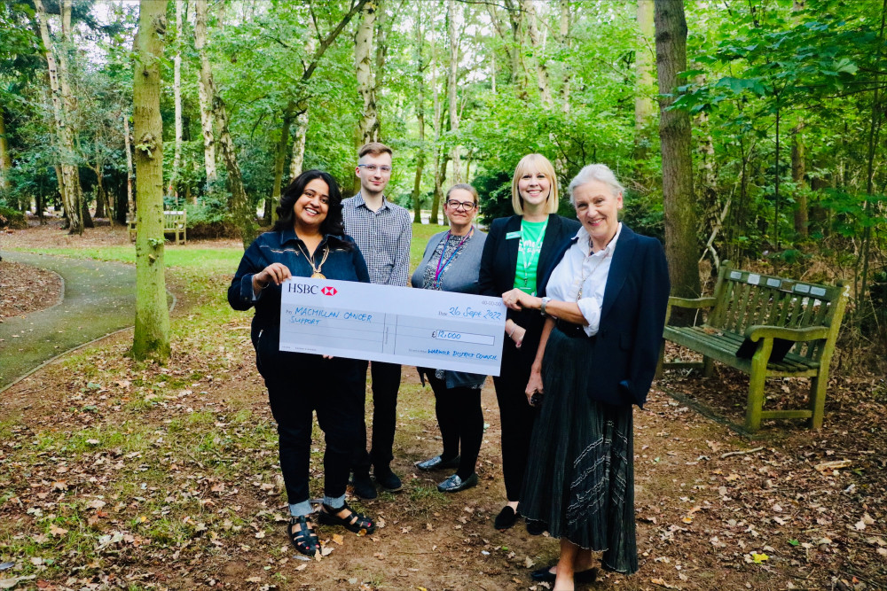 (From left) Cllr Mini Kaur Mangat; Sam Blevins and Pam Chilvers from Oakley Wood Crematorium; Sarah Adwick from Macmillan; Cllr Susan Rasmussen