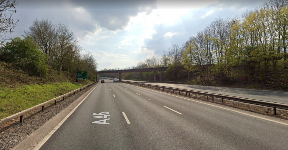 Police were called to the crash on the A46 near Kenilworth on Saturday, October 1 (image via google.maps)