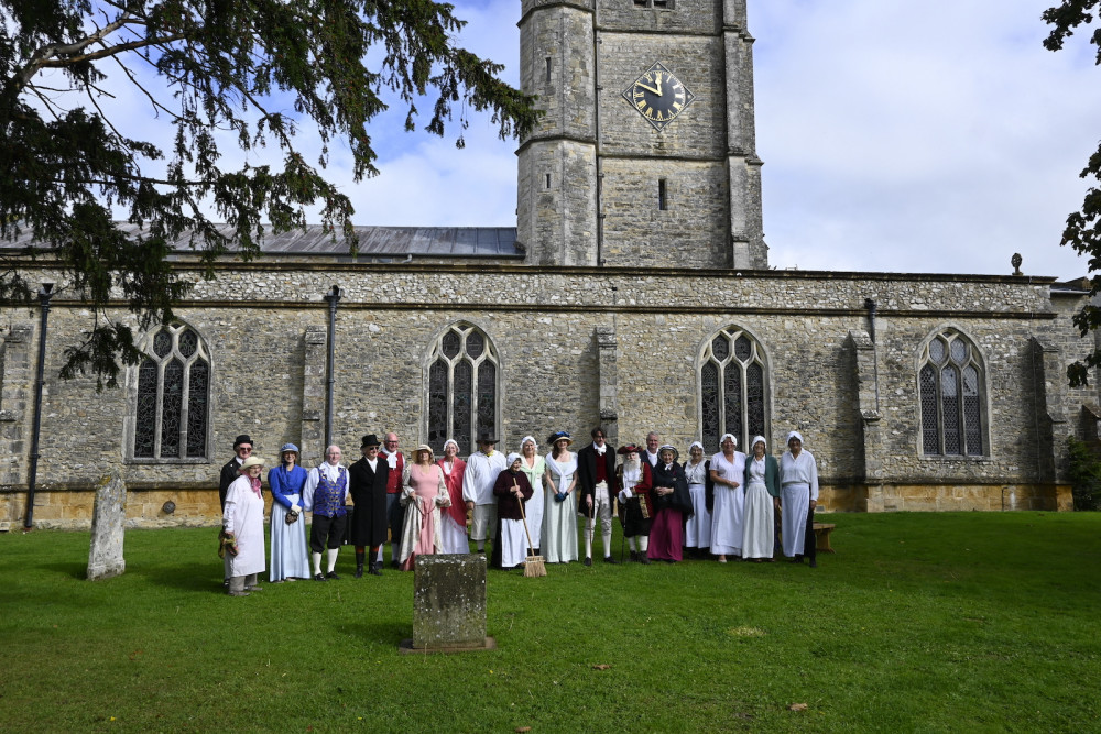 The volunteers from Axminster Heritage dressed as Georgian characters