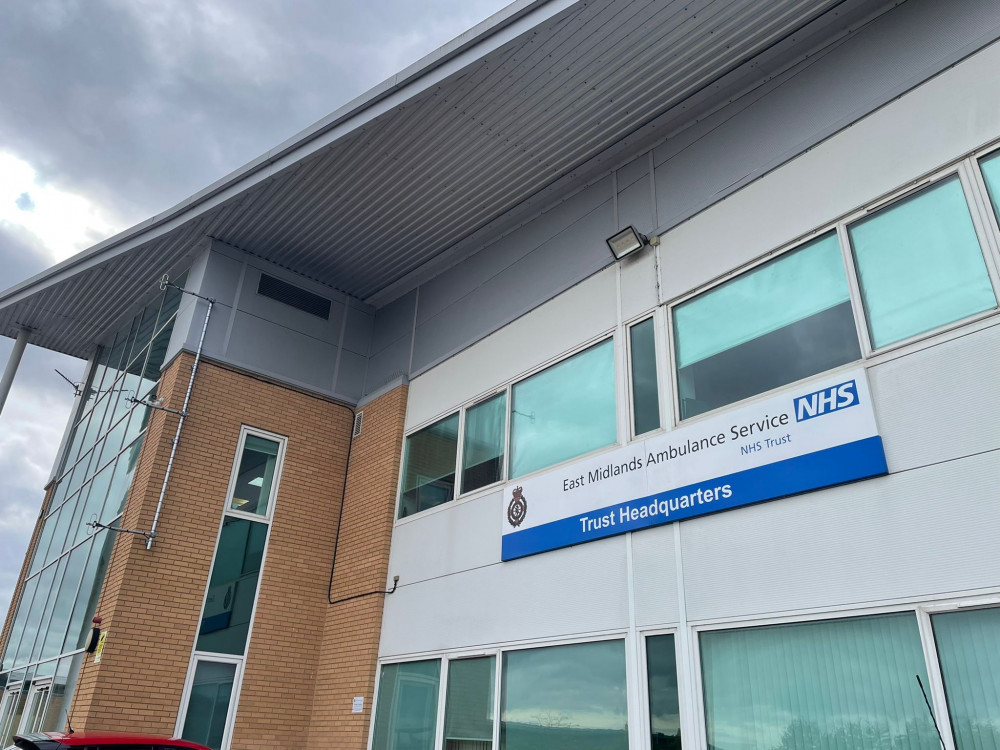 EMAS leaders say an ‘unacceptable’ pattern of ambulances spending hours waiting outside emergency departments to discharge patients is hampering response times. Pictured: East Midlands Ambulance Service HQ. Photo Credit: LDRS.