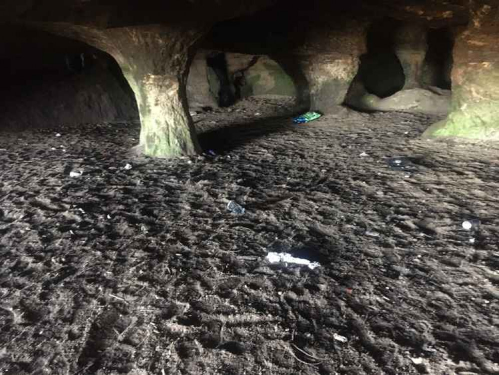 One of the caves before Tim and William cleared the rubbish. Image: Tim Kynaston One of the caves before Tim and William cleared the rubbish. Image: Tim Kynaston