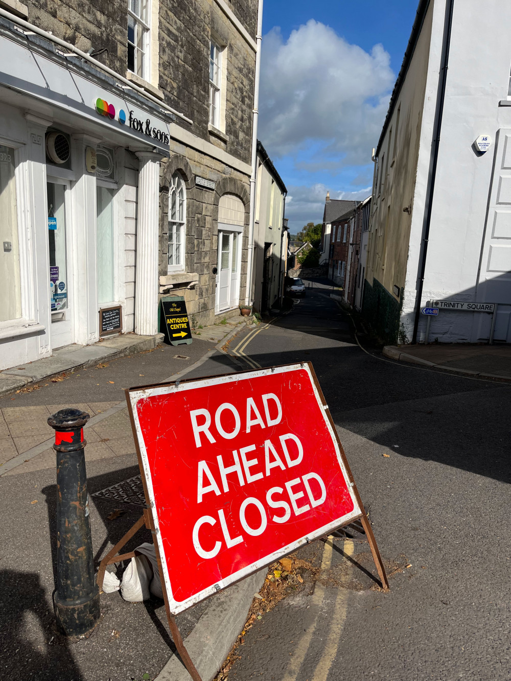 Castle Street is Axminster is likely to remain closed for some time