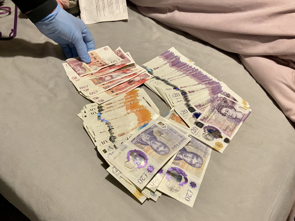 Cash netted in yesterday's police raids