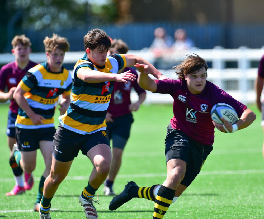 Hand off from Eastern Counties forward Sam Gibson (Picture contributed) Hand off from Eastern Counties forward Sam Gibson (Picture contributed)
