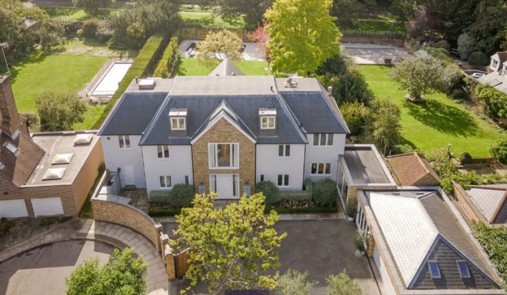 An aerial view of the property.