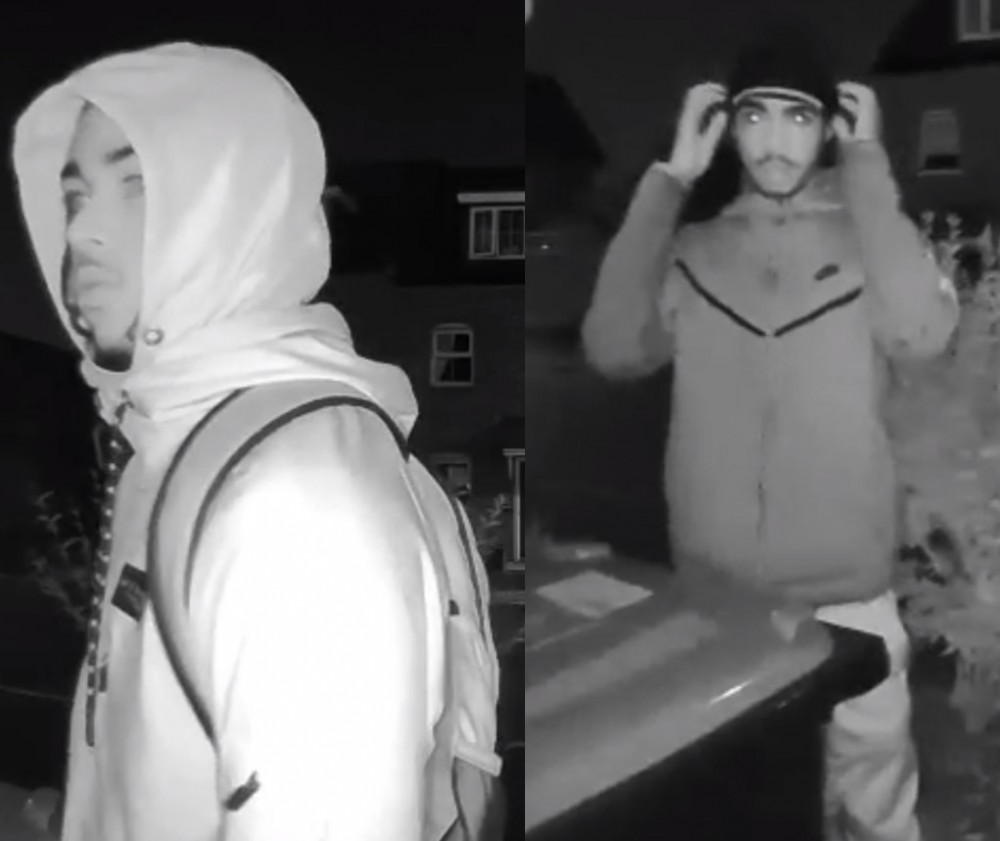 Warwickshire Police has shared images of two men wanted in connection to an attempted distraction burglary in August (in Warwickshire Police)