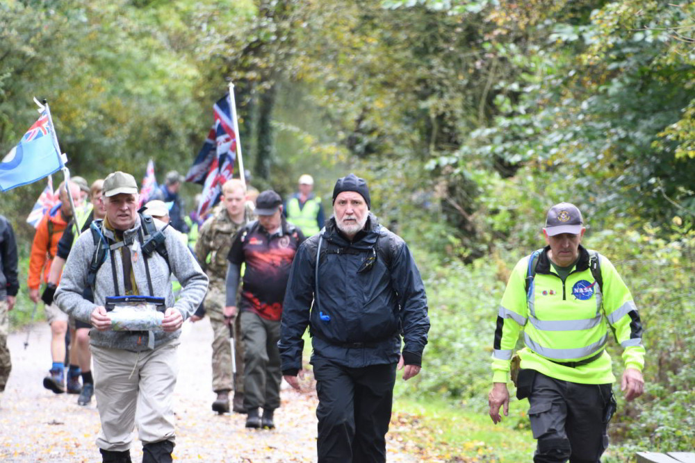 The group marched from Coalville to the NMA in Staffordshire The group marched from Coalville to the NMA in Staffordshire