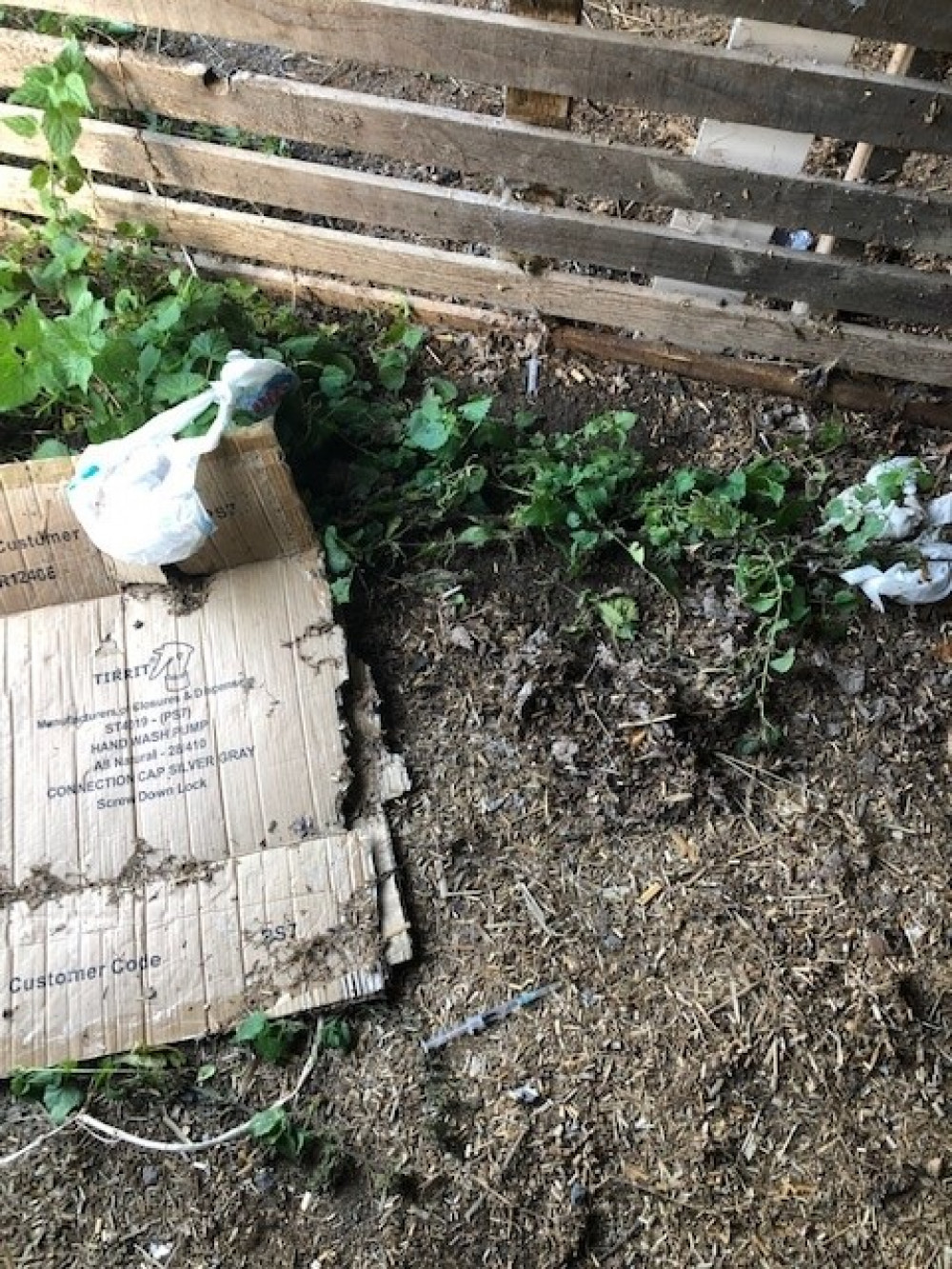 Bridport Police share images of the syringes left near a local school.