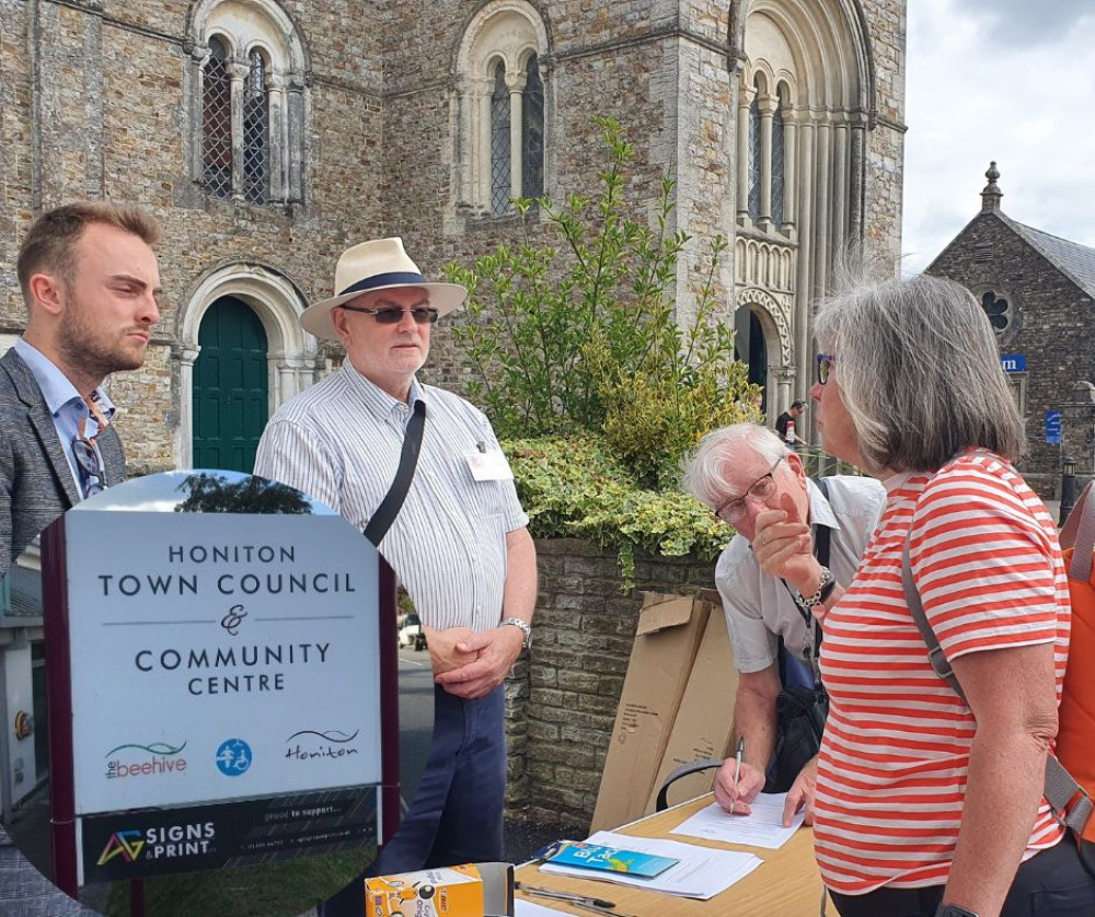 Members of Honiton Town Council during the public consultation in July