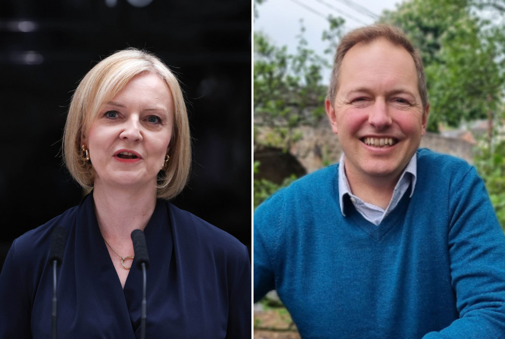 L: Liz Truss (By Prime Minister's Office, OGL 3, https://commons.wikimedia.org/w/index.php?curid=122729965). R: Tiverton and Honiton MP Richard Foord (Richard Foord)