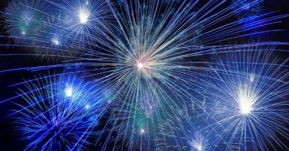 A peaceful night watching the fireworks by the river A peaceful night watching the fireworks by the river