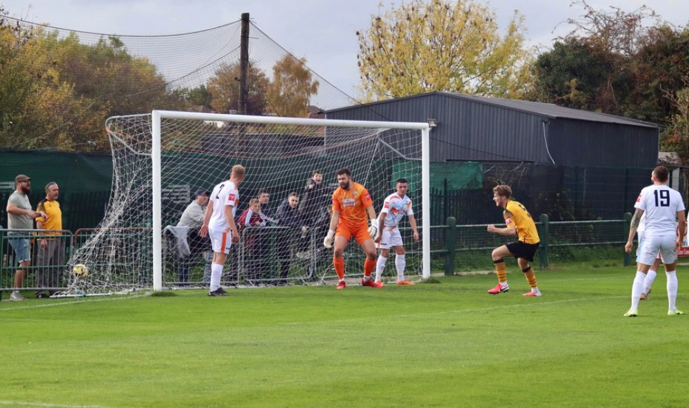 Ben Steward opens the scoring. Picture by Vic Evans.