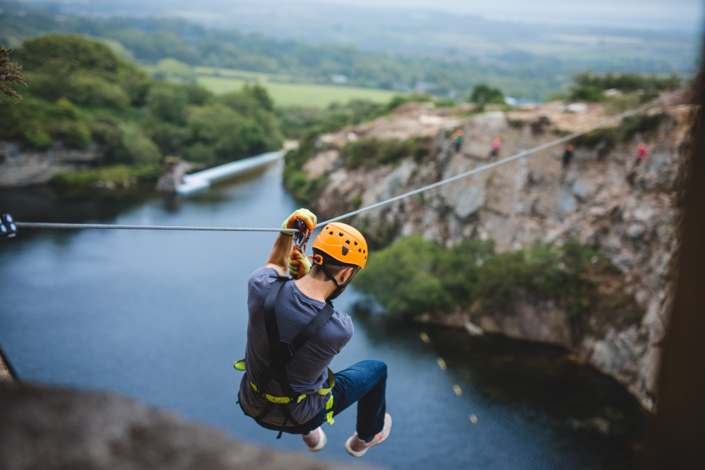 Zip Wire in the Full Classic route. Via Ferrata.