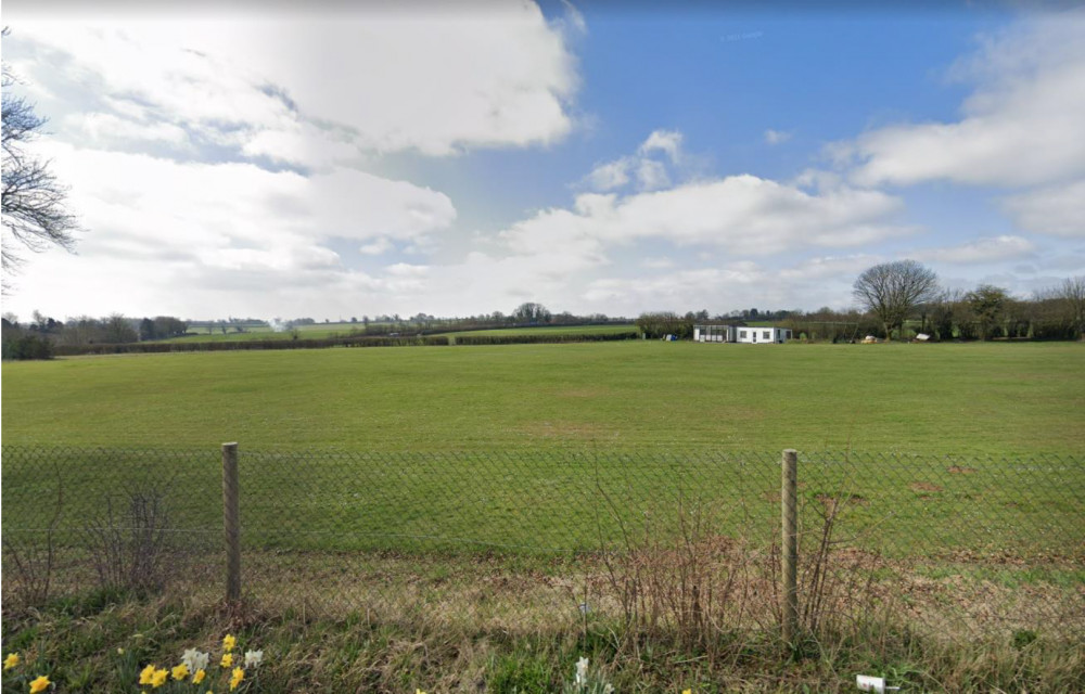 View from Tansey looking westwards towards the pavilion buildings at Cranmore. Image taken from planning application documents