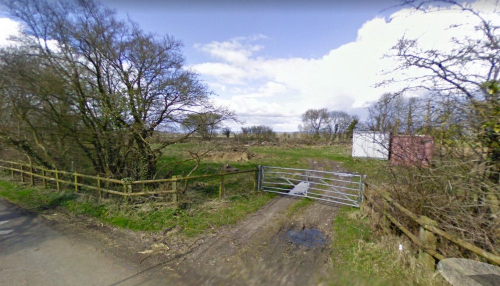 View Of Proposed Travellers\' Site From Old Gore Lane In Emborough. CREDIT: Google Maps.