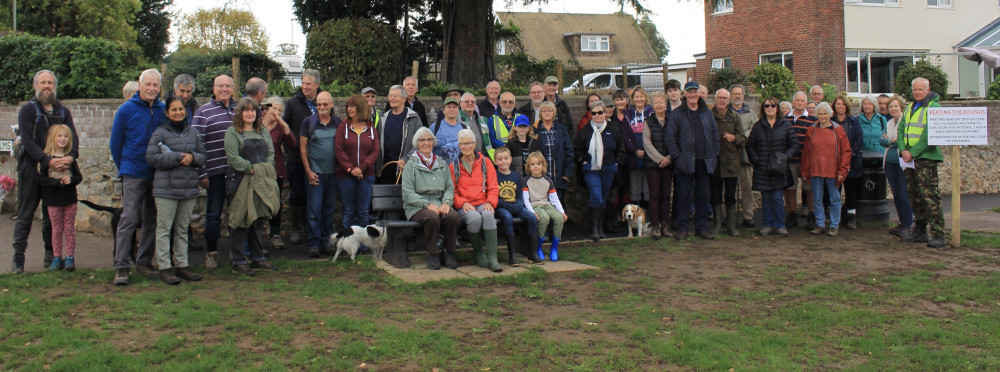 Residents of Colyford at the annual 'Beating of the Bounds'