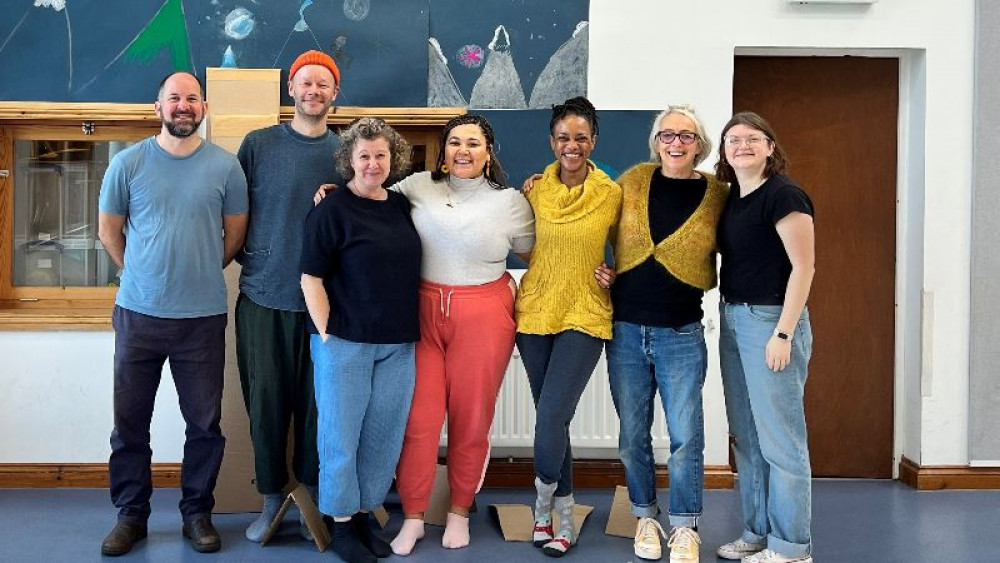 (L to R) - Adam Peck, Felix Hayes (cast), Heidi Vaughan, Xahnaa Adlam, Mogali Masuku (cast), Edwina Bridgeman, Becky Vowles. (L to R) - Adam Peck, Felix Hayes (cast), Heidi Vaughan, Xahnaa Adlam, Mogali Masuku (cast), Edwina Bridgeman, Becky Vowles.