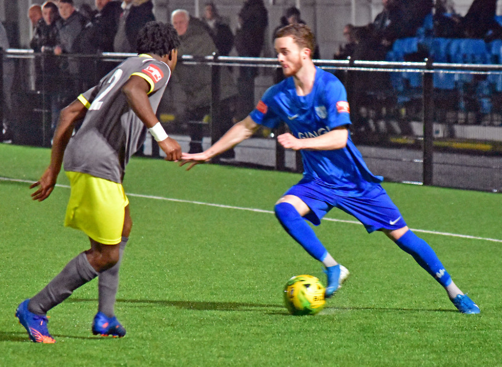 Kingstonian were dominated against Canvey Island in their 3-0 loss. Photo: Terry Gilbert.