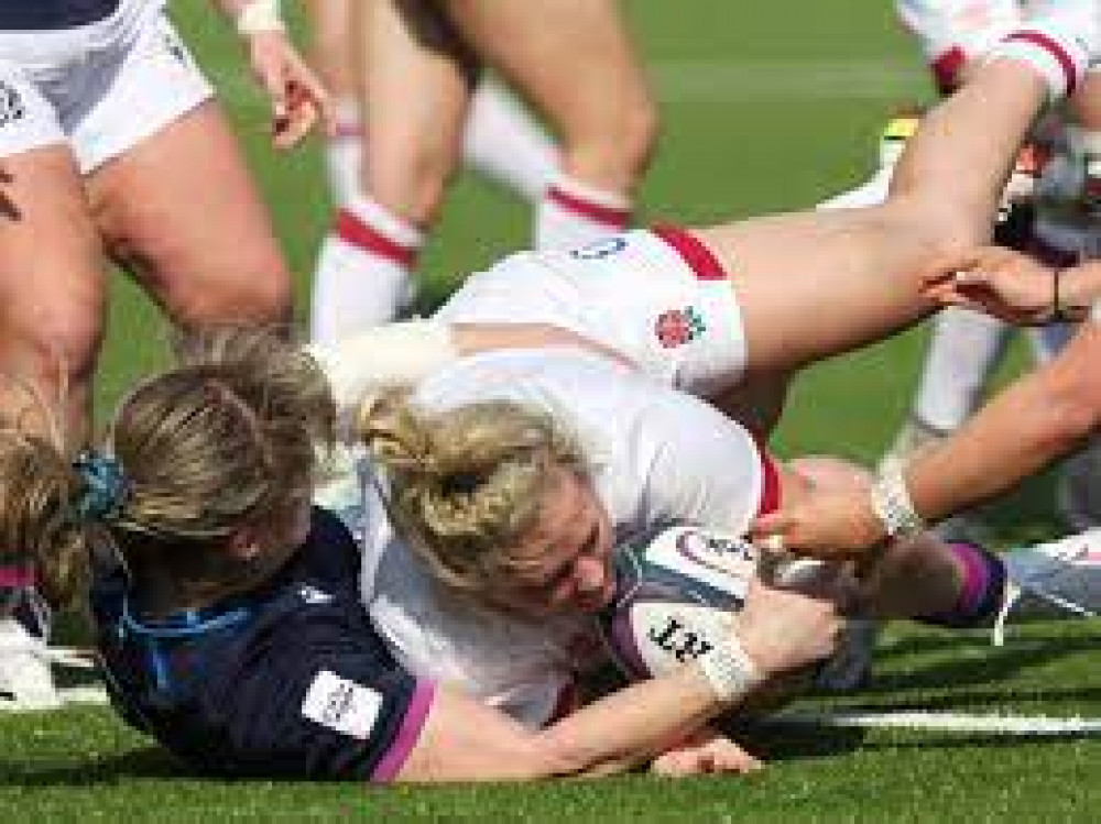 Connie Powell scoring for England Connie Powell scoring for England