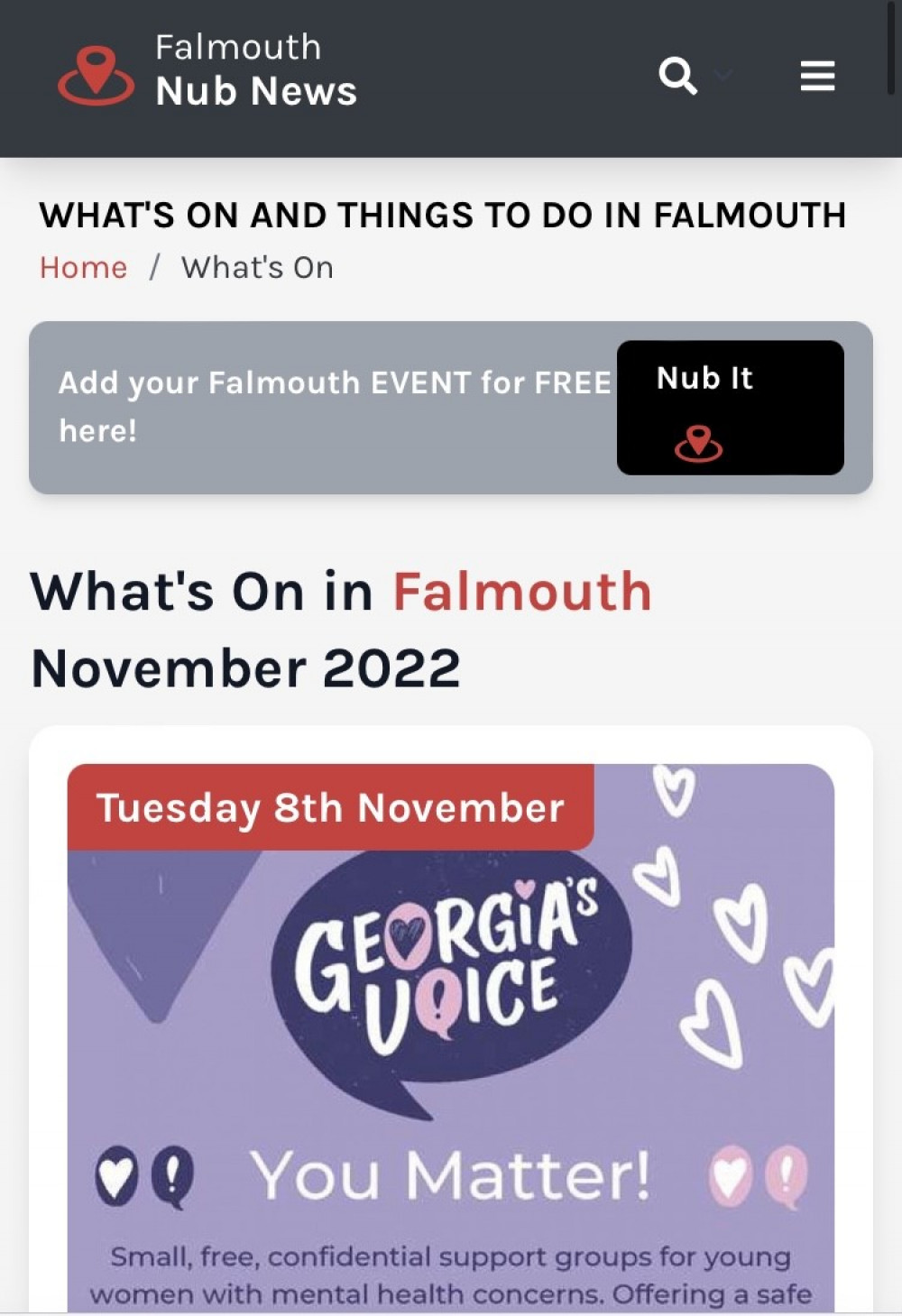 Share your events in Falmouth for free on our What's On page. 