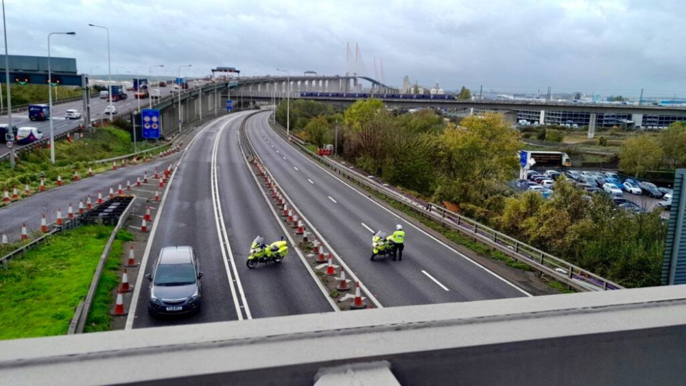 The Dartford Crossing this morning.