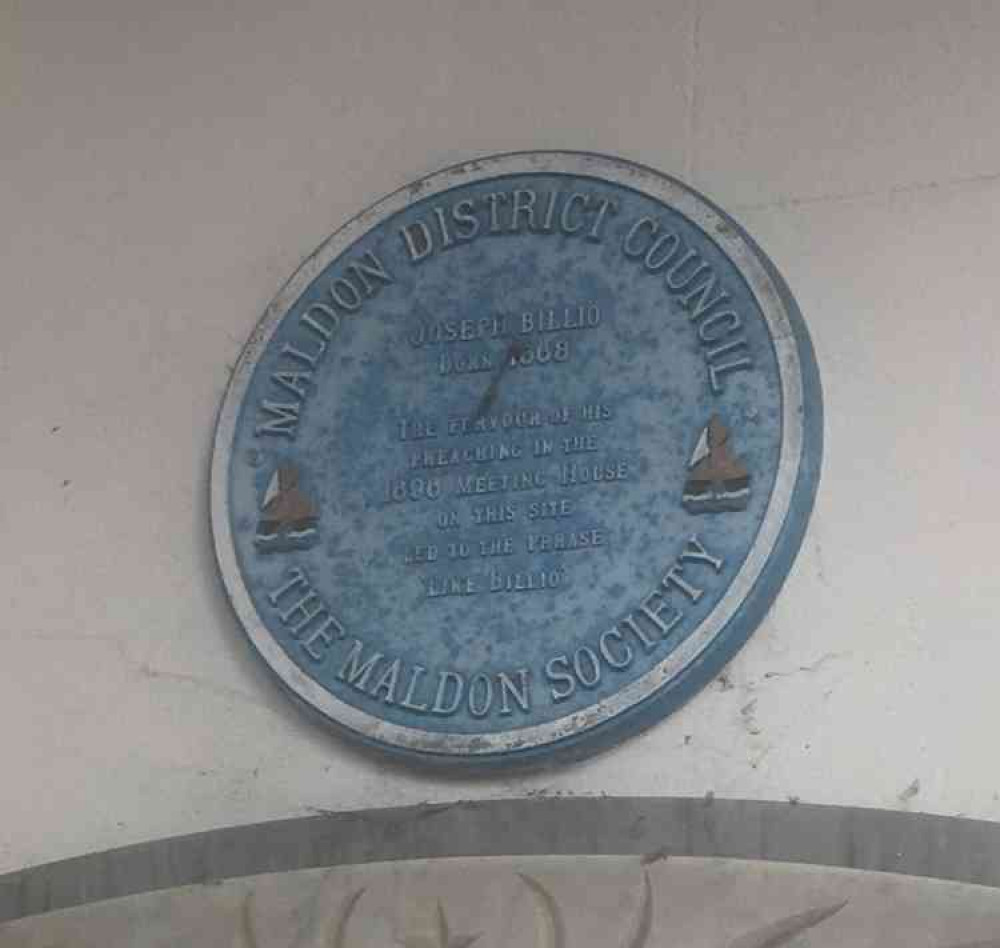 The ' Billio' plaque on the United Reform Church on Market Hill