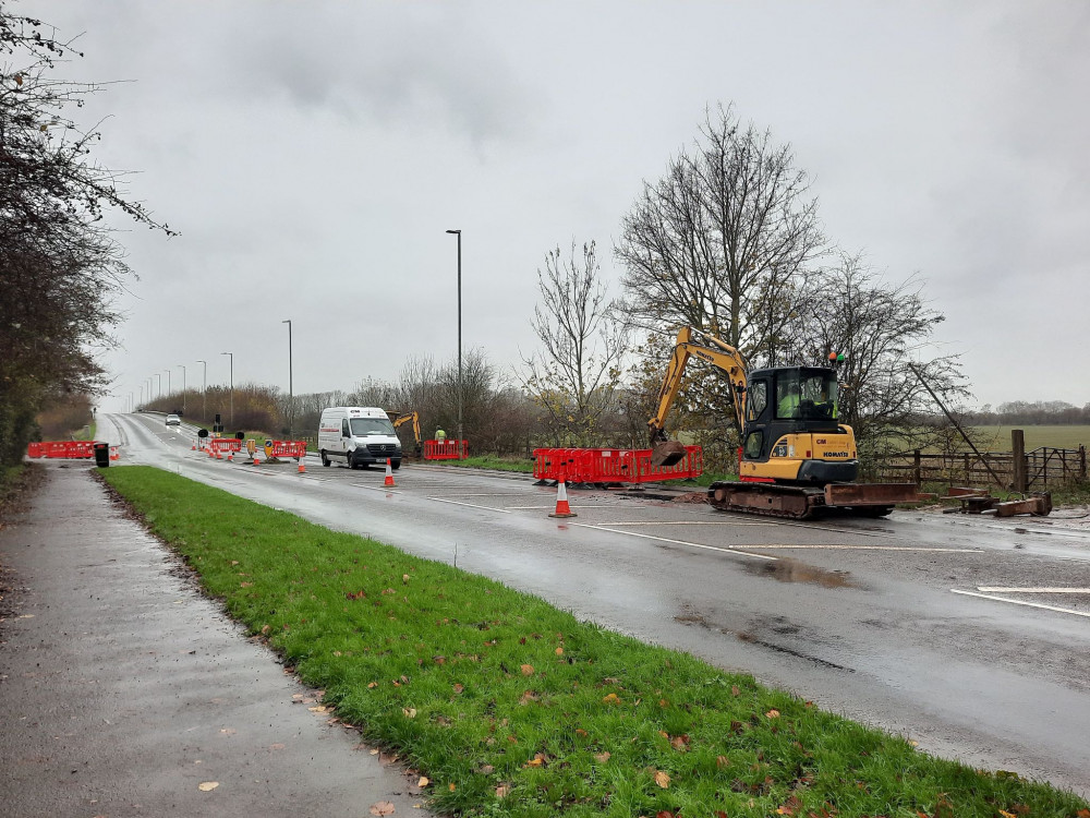 Traffic is queuing around Burley Park Way.