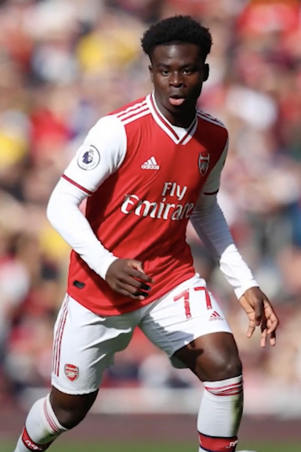 Bukayo Saka got a fine double salvo as England cruised to victory against Iran. Photo: Plus TV Africa. Bukayo Saka got a fine double salvo as England cruised to victory against Iran. Photo: Plus TV Africa.