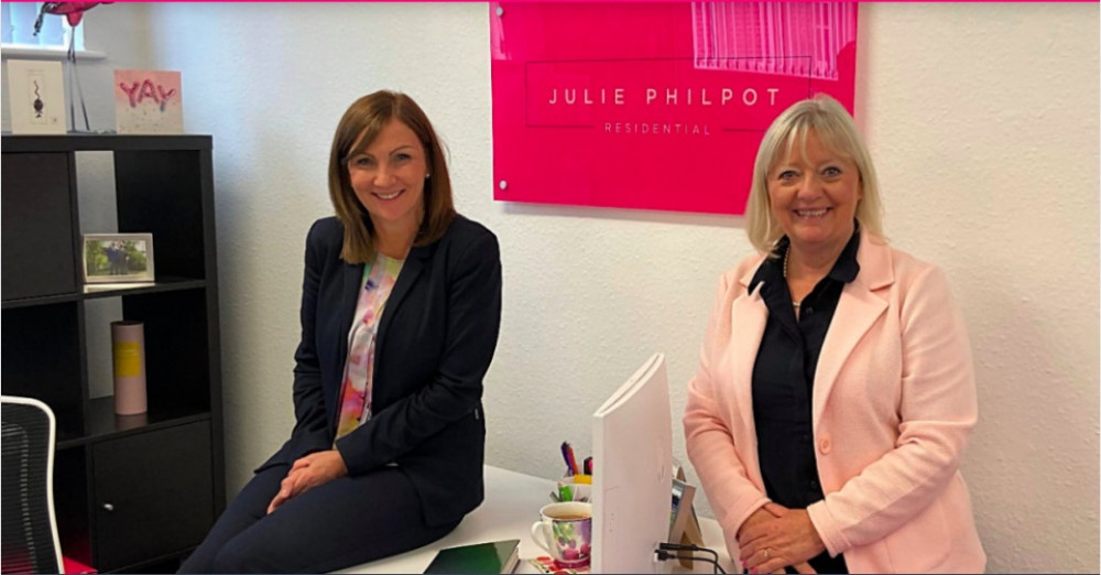 Julie Philpot (right) with director Donna McCamphill at Julie Philpot Residential HQ on Bridge Street