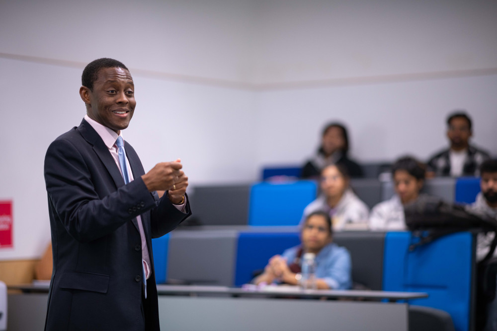 Hitchin MP Bim Afolami has been speaking to University of Hertfordshire students