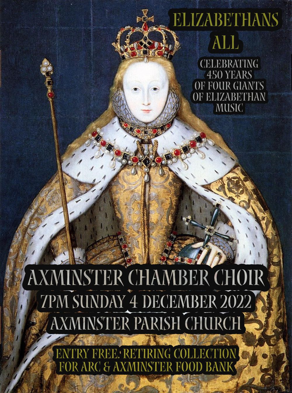 Axminster Chamber Choir will celebrate the 450th anniversaries of four great English composers at a concert in the Minster Church