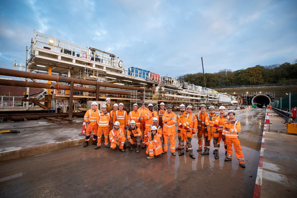 The first tunnel bore under Long Itchington Wood was completed by 'Dorothy' in July this year (image by HS2)