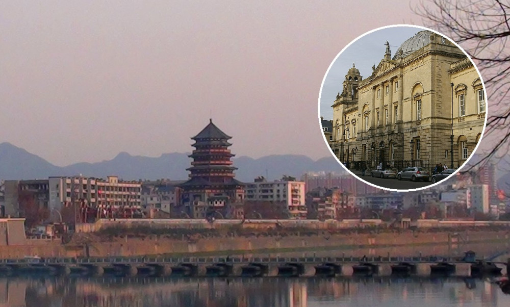 Jingdezhen City, Jiangxi with (inset) Bath Guildhall (Jingdezhen Image: JHH755 via Wikipedia (CC BY-SA 3.0) and Bath Image: Matt Buck (CC BY-SA 2.0)) - free to use for all BBC partners Jingdezhen City, Jiangxi with (inset) Bath Guildhall (Jingdezhen Image: JHH755 via Wikipedia (CC BY-SA 3.0) and Bath Image: Matt Buck (CC BY-SA 2.0)) - free to use for all BBC partners