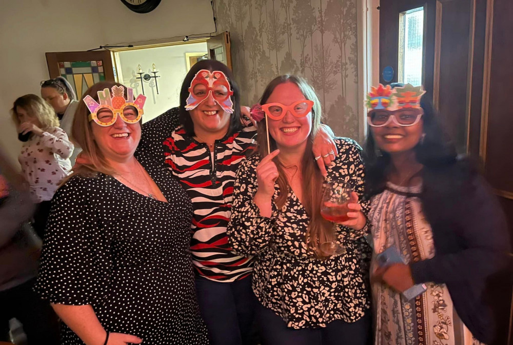 Staff members Bex, Bev, Arusha and Anila at the party (Doveleigh Care)