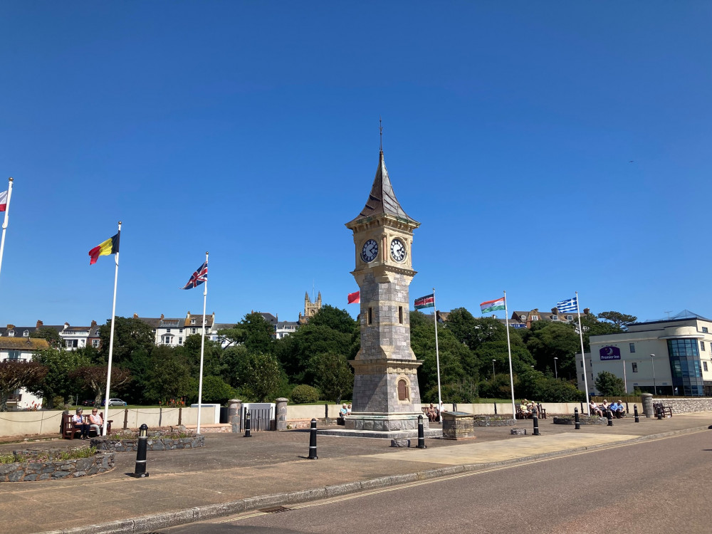 Clock tower on Esplanade, Exmouth (Nub News/ Will Goddard)