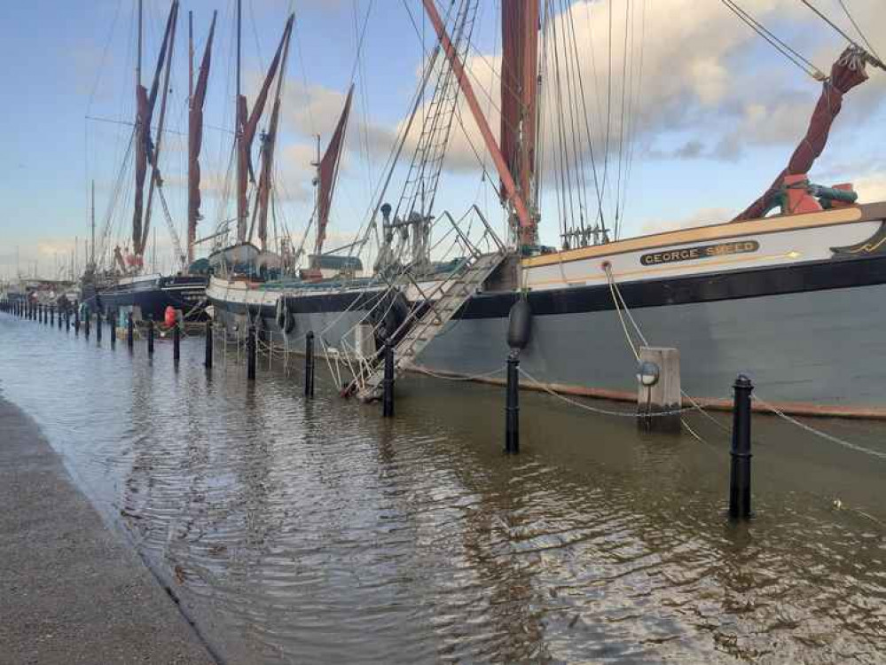 Sailing barges at Maldon's Hythe Quay