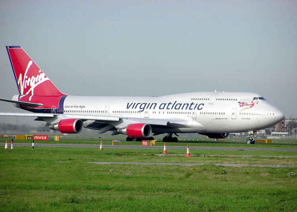 The laser was shone at a Virgin Atlantic plane