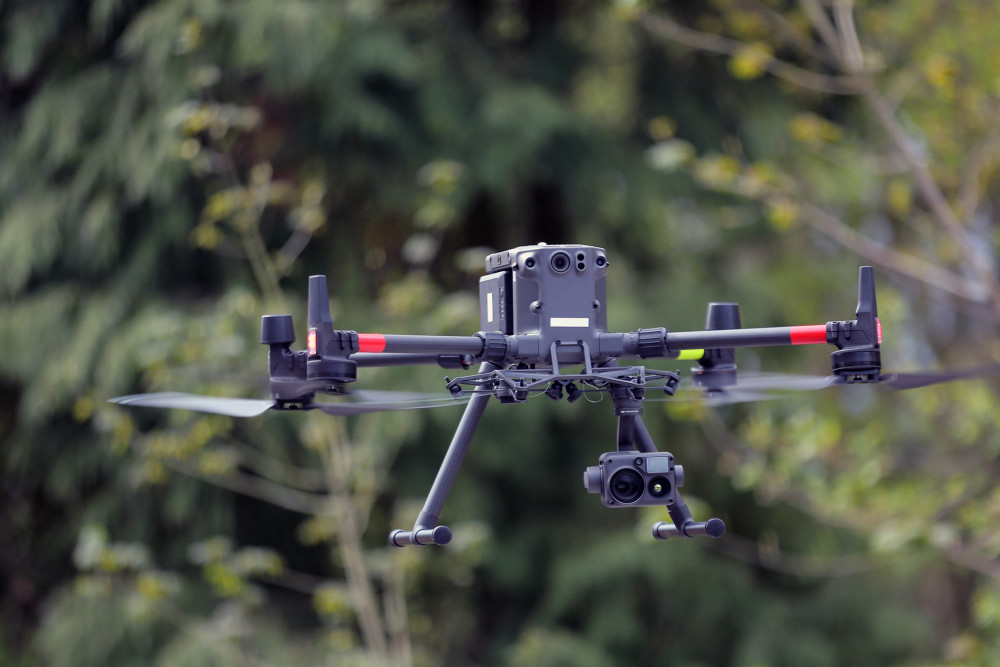 Nottinghamshire Police used a drone to help them locate and be able to arrest two suspects hiding in a Hucknall garden. Photo courtesy of Nottinghamshire Police.