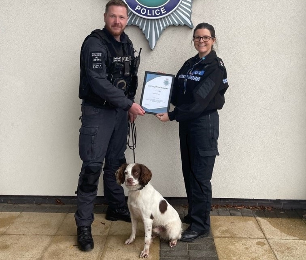 The force’s new furry friend could sniff out explosives in Leek. 