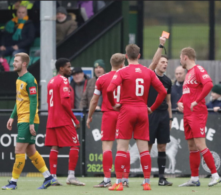 Ryan Scott (right) is dismissed. Picture by John Lines.
