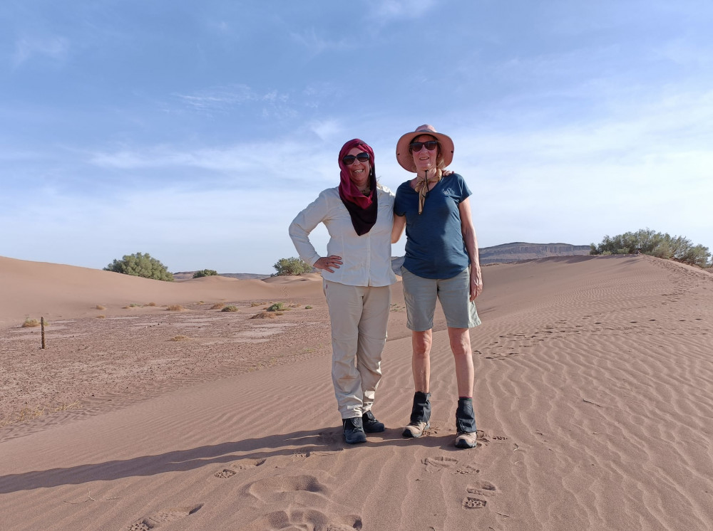 Kelly Heath and Anna Willmore during their Sahara Trek