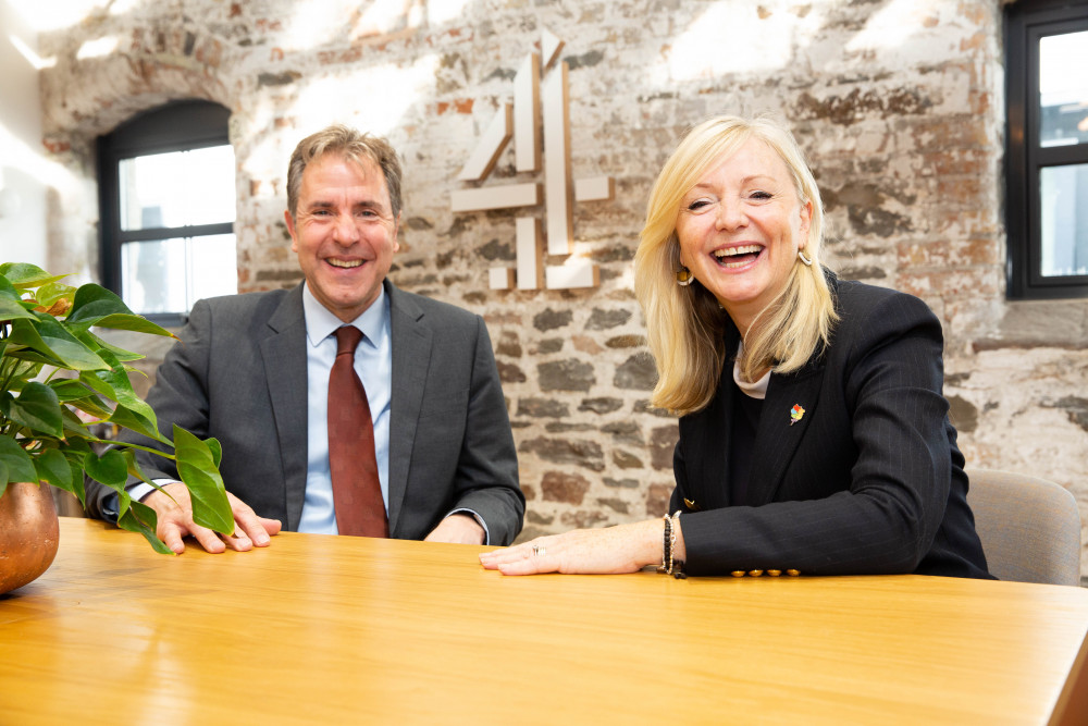 Bristol’s Channel 4 Hub with fellow metro mayor and former Corrie actor Tracy Brabin.