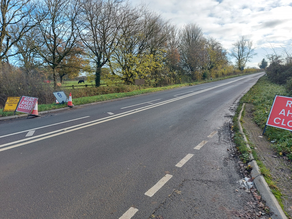 The road across Buckland Dinham is still closed today December 6