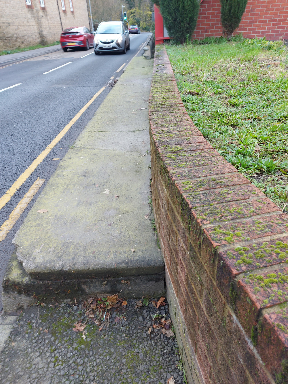 The end of a pavement as you walk to the nearest school 