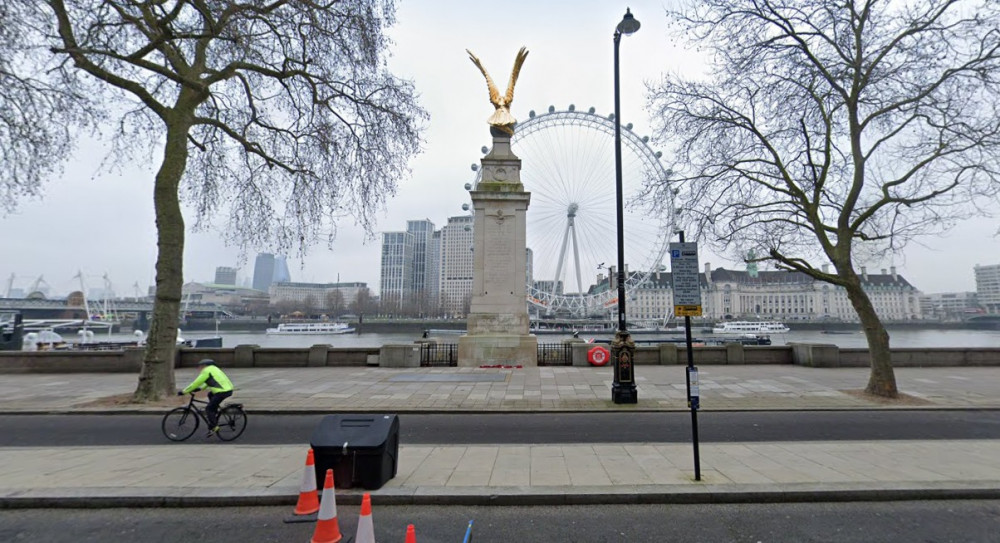 The London Eye seen from across the River Thames. CREDIT: Google Street View